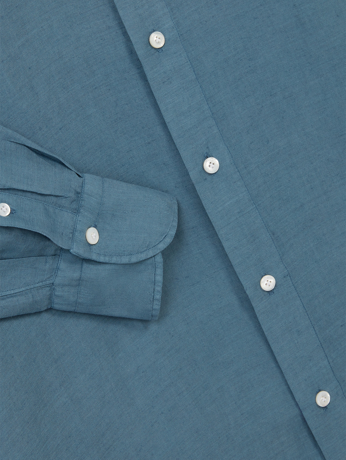 Blue Cotton Silk Hand Finish Shirt - Connolly