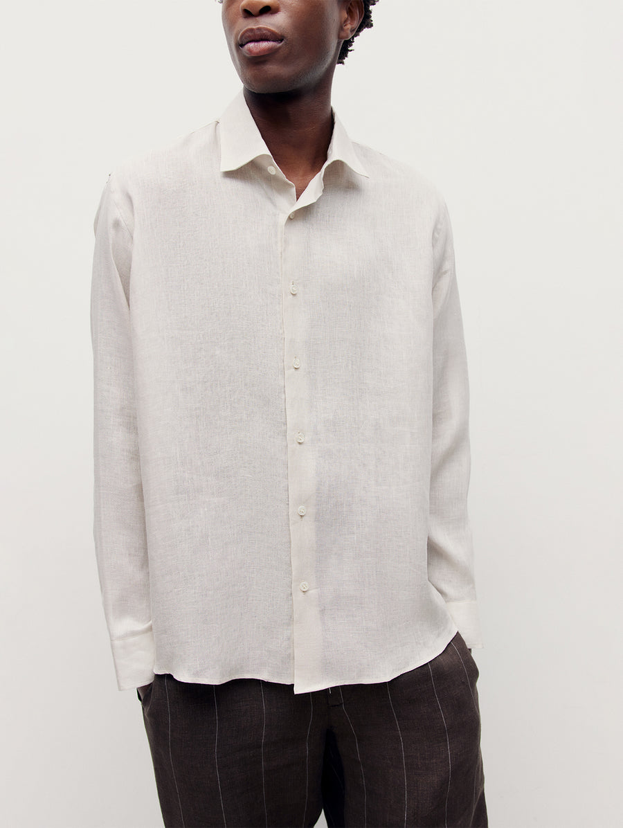 Bone Linen Richmond Shirt - Connolly