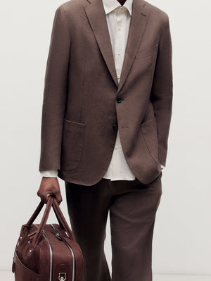 Brown Linen Greenwich Jacket