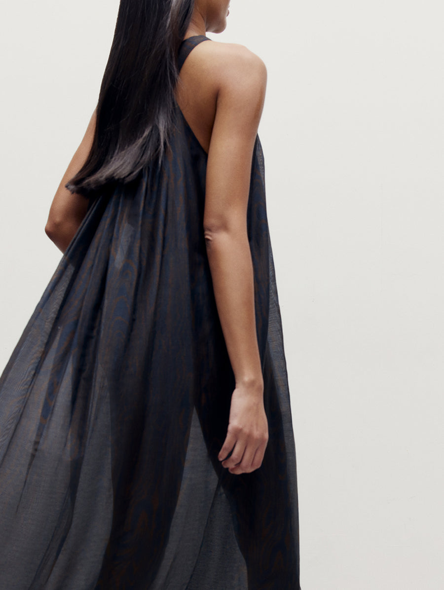 Moire Printed Trapeze Dress
