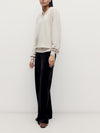 Oat 4 Ply Favourite V Neck Sweater - Connolly