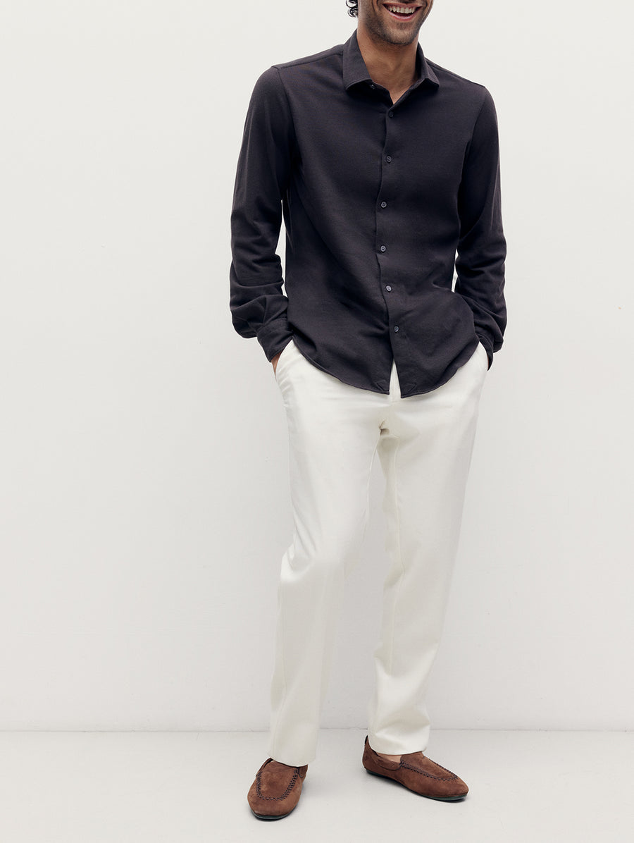 Brown Pique Richmond Shirt - Connolly
