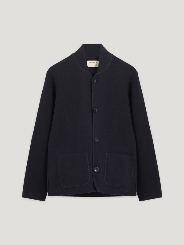Navy Single Breasted Driving Jacket