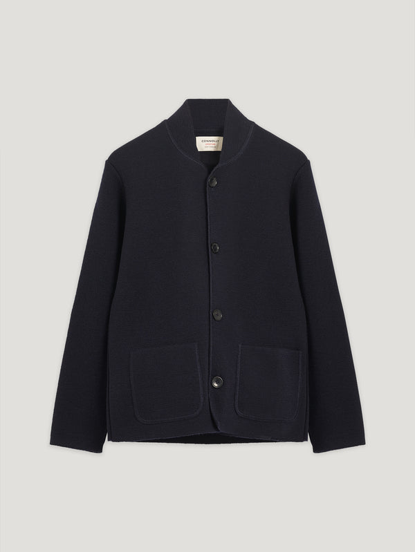 Navy Single Breasted Driving Jacket