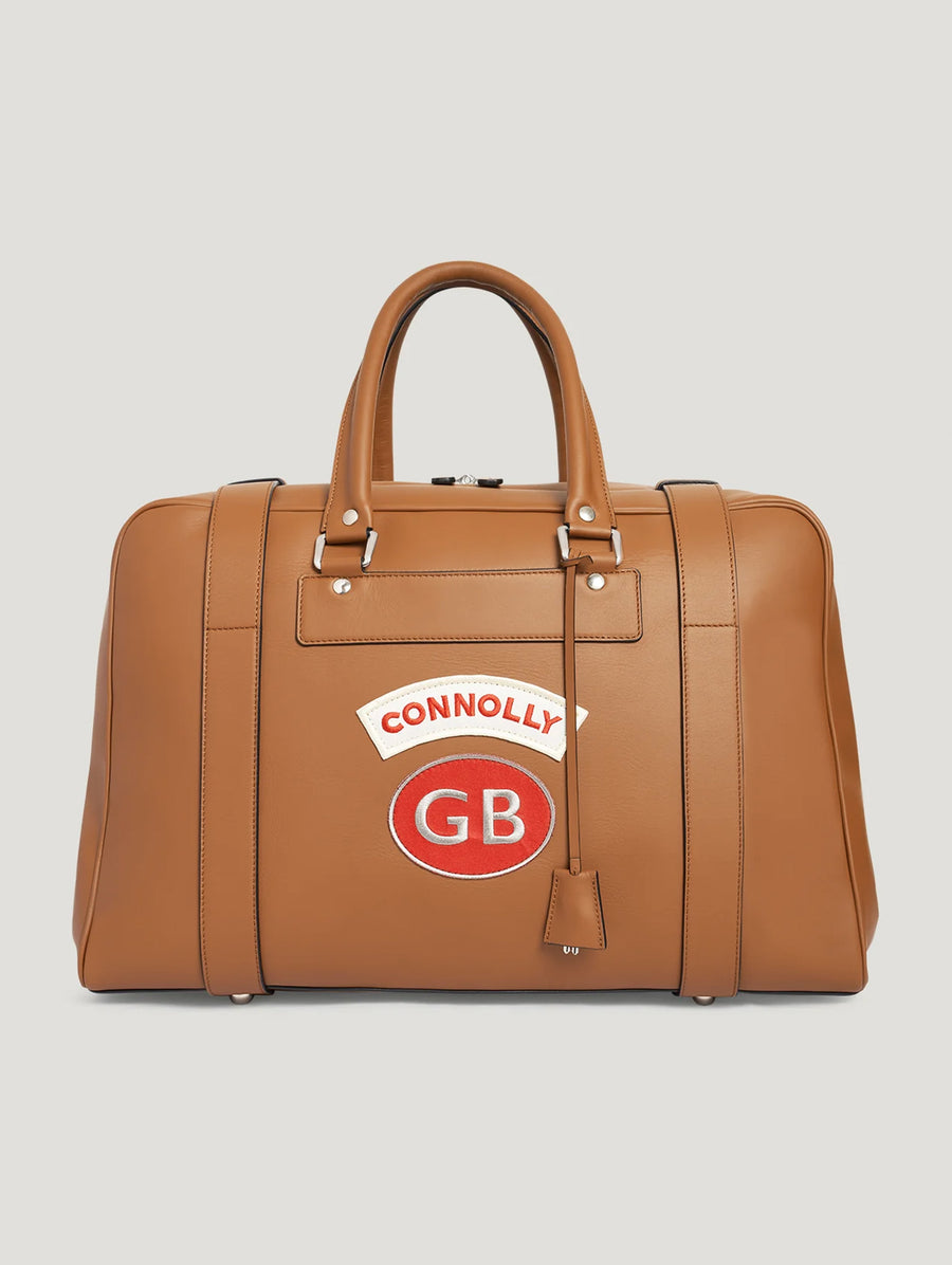Dark Tan Sports Grip Bag with Badges - Connolly