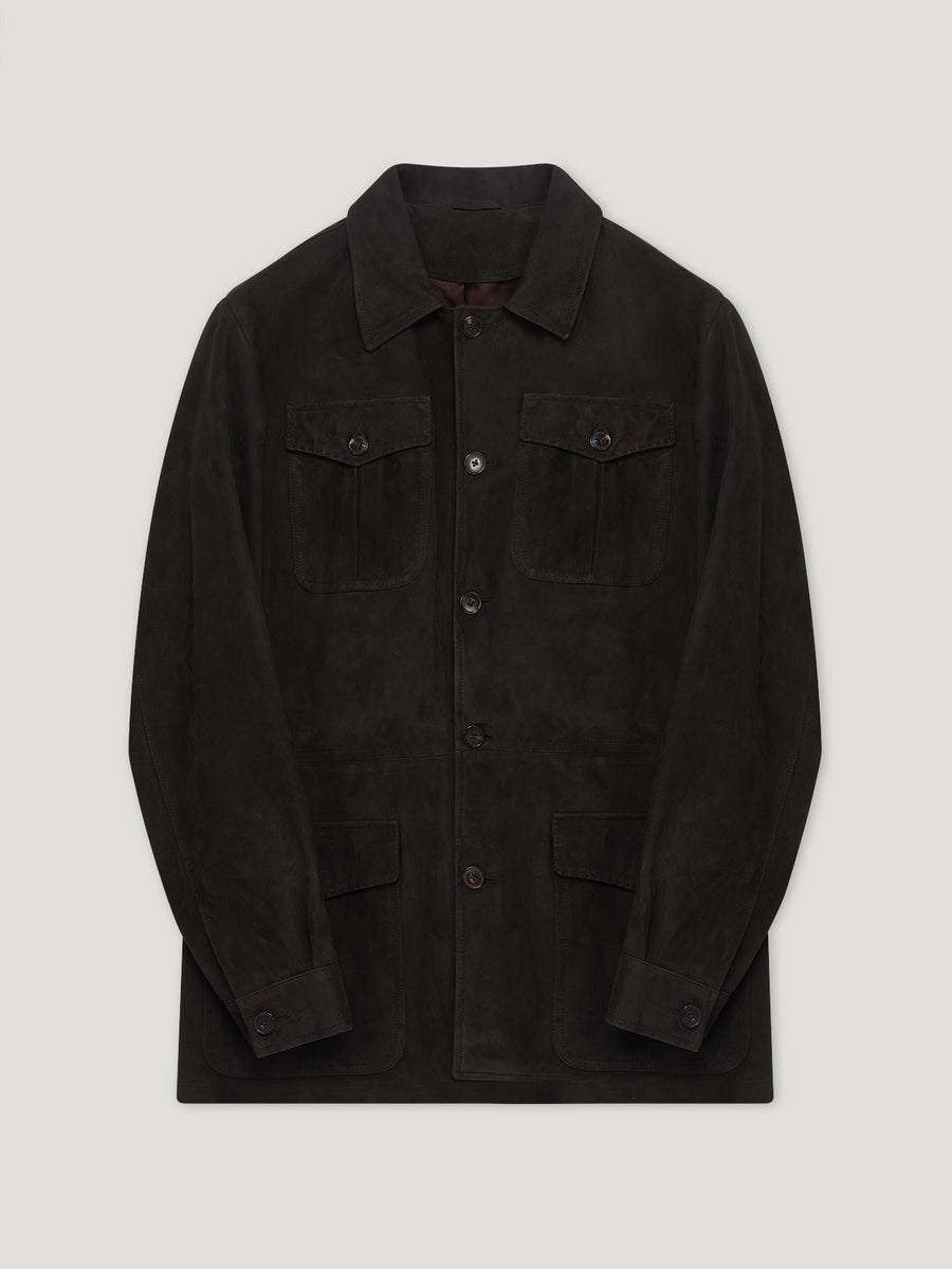 Brown Suede Safari Jacket - Connolly