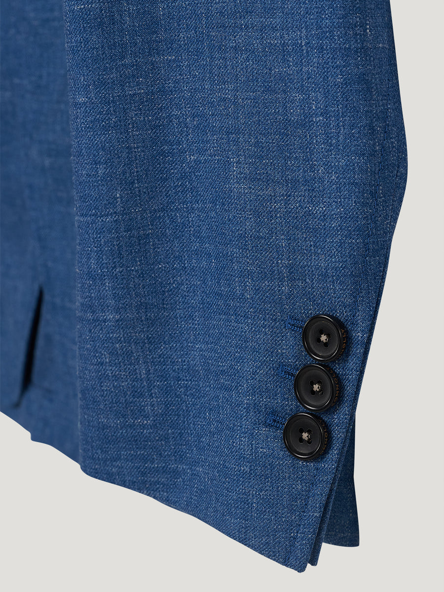 Cobalt Delon Silk Linen Jacket - Connolly