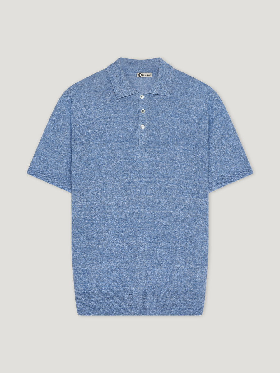 Blue 3 Button Polo - Connolly