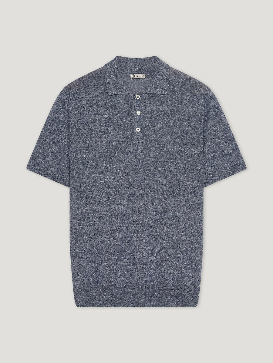 Navy 3 Button Polo - Connolly