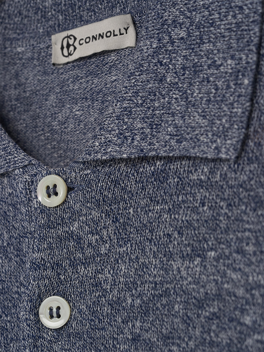 Navy 3 Button Polo - Connolly