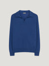 Denim Open Collar Long Sleeve Polo - Connolly