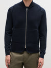 Navy Wool Drop Back Car Vest