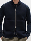 Navy Wool Drop Back Car Vest