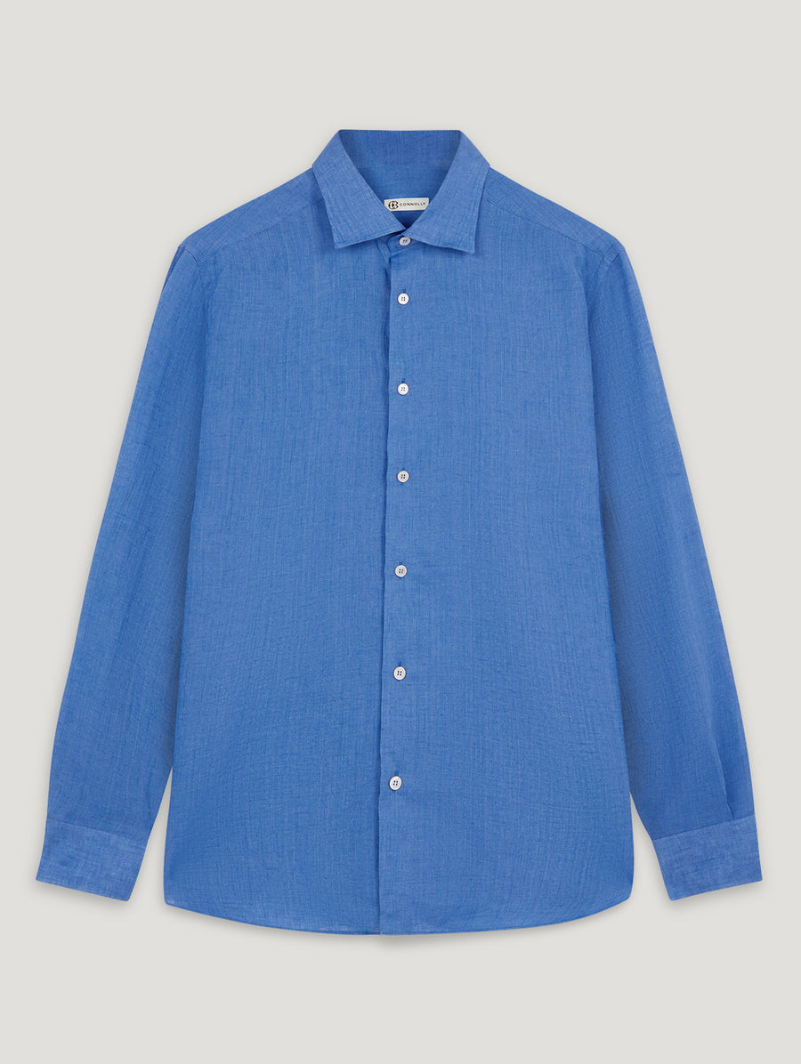 Blue Linen Richmond Shirt - Connolly