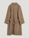 Brown Oversized Herringbone Coat