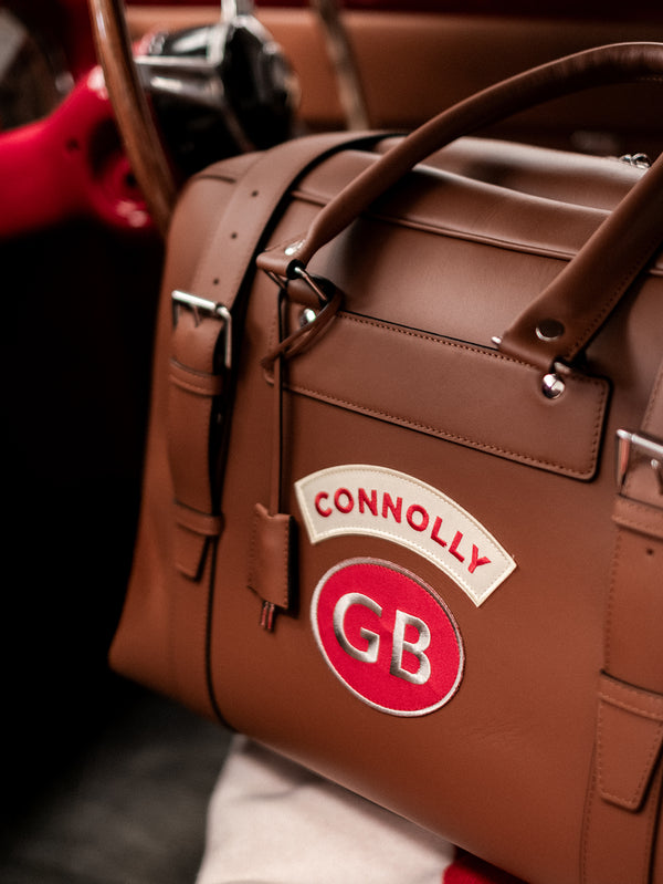 Dark Tan Sports Grip Bag with Badges