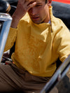 Yellow Embroidered Driving Sweatshirt