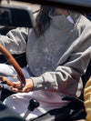 Grey Embroidered Driving Sweatshirt