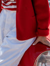 Red Wool Short Double Breasted Mac