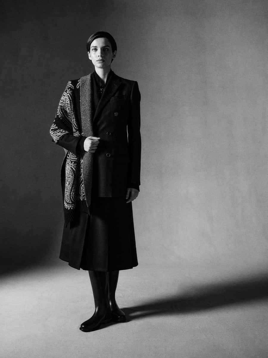 Black Flannel Pleated Skirt - Connolly