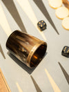 Silver Banded Horn Whisky Tot 7cm