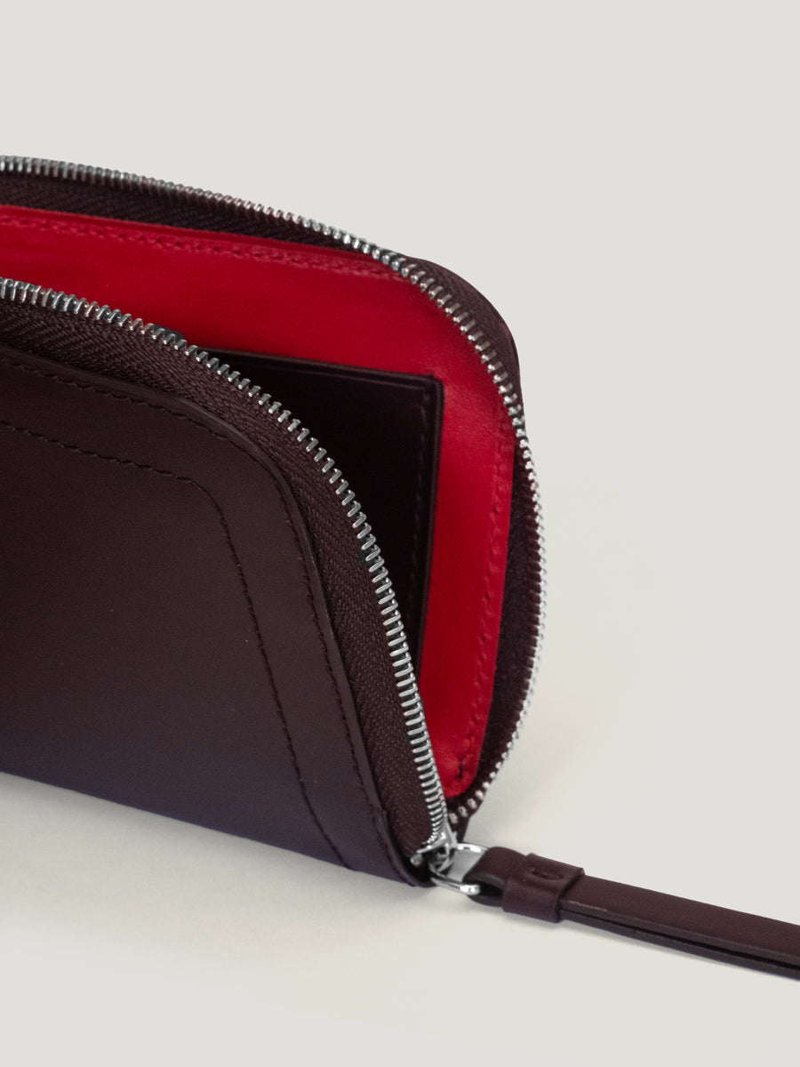 Burgundy Hex Half Small Wallet - Connolly
