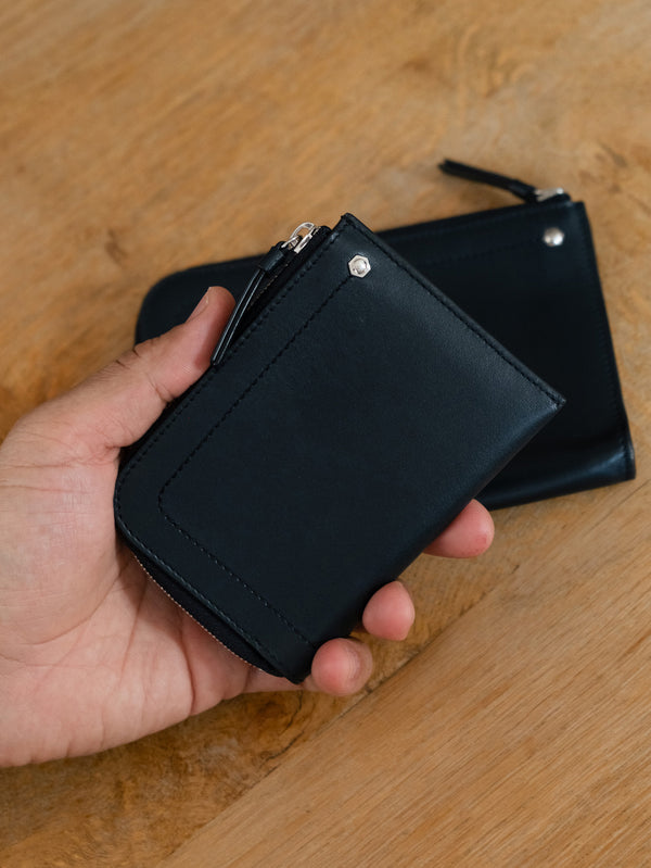 Navy Hex Half Small Wallet - Connolly