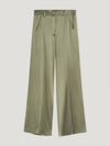 Khaki Classic Silk Trousers