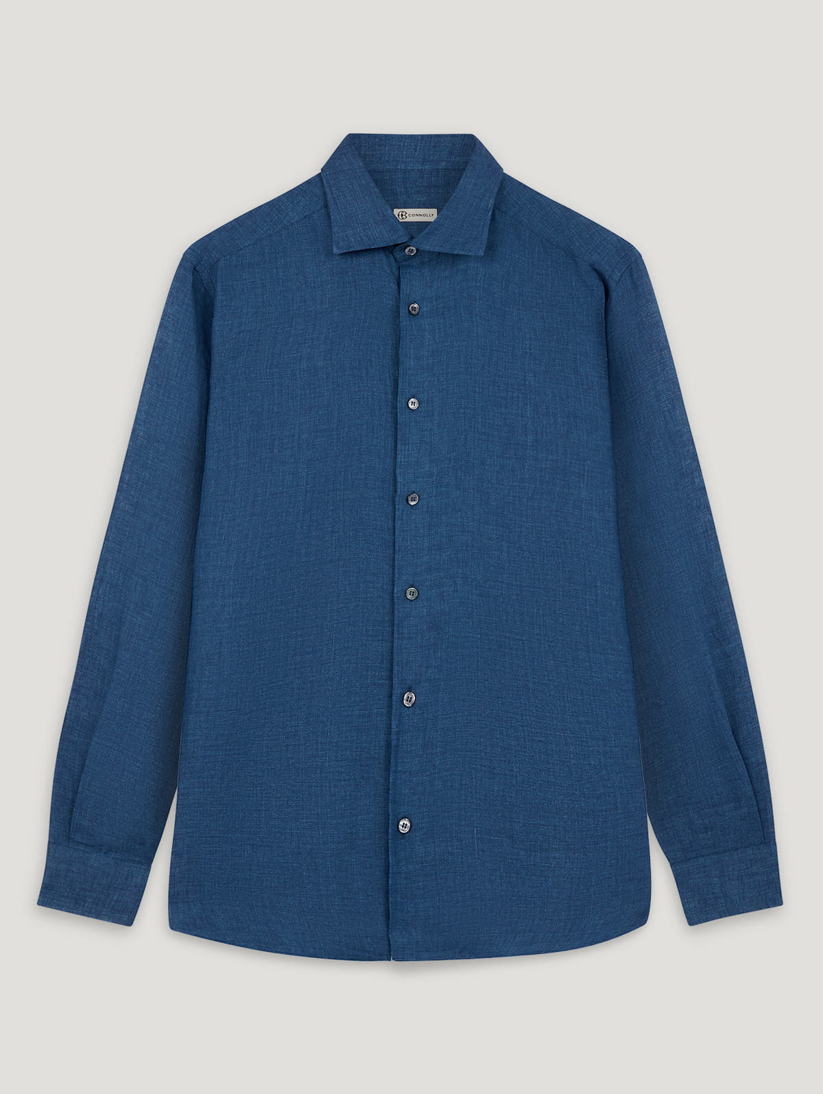 Navy Linen Richmond Shirt - Connolly