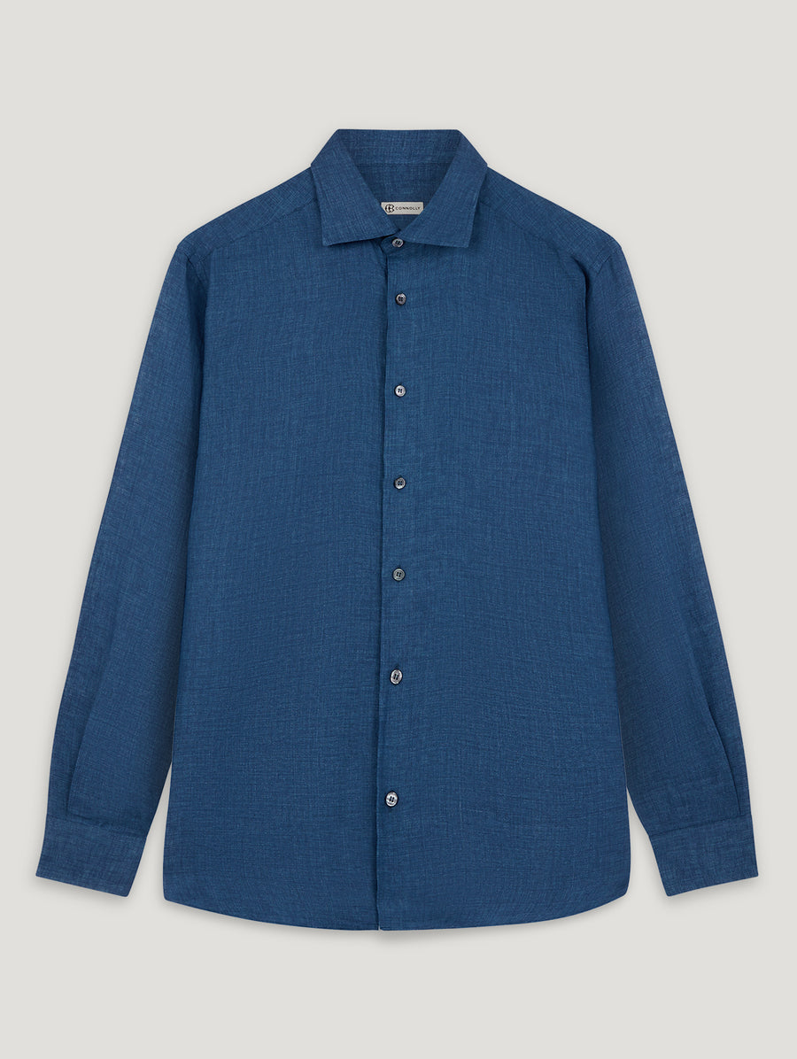 Navy Linen Richmond Shirt