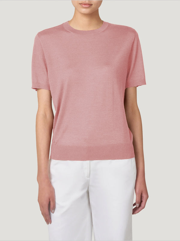 Blush Classic Cashmere & Silk T-Shirt