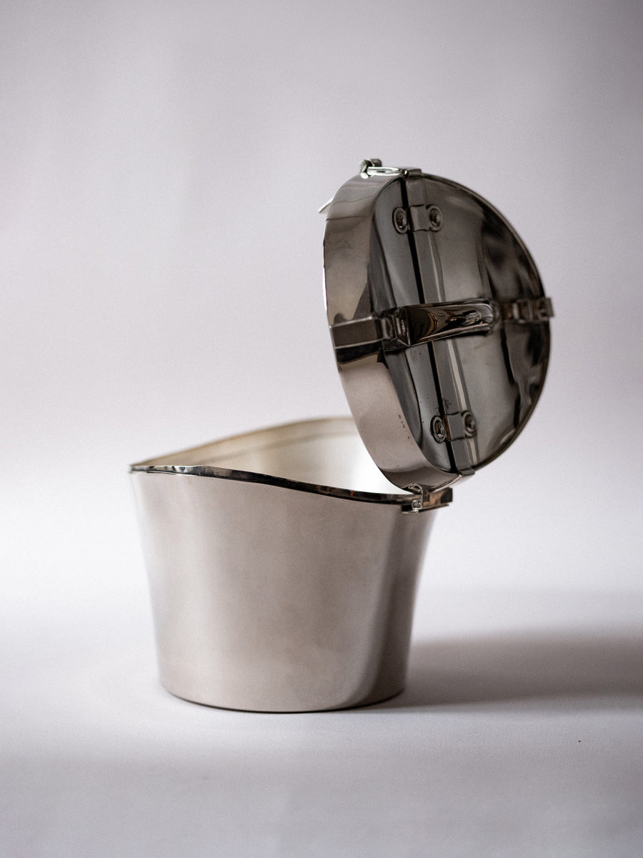 Silver Plated Ice Bucket Form Of Hat Box - N/A - Connolly