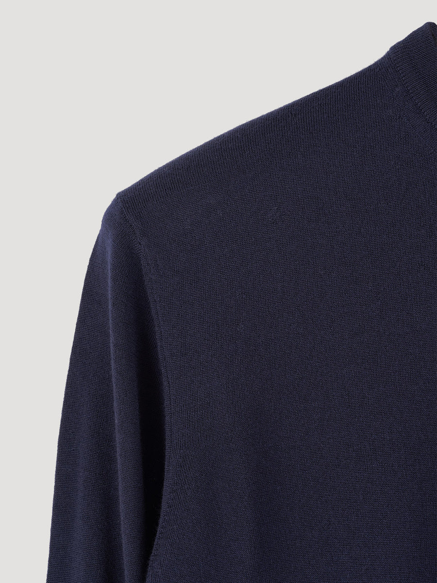 Navy Classic Merino Crew Neck - Connolly