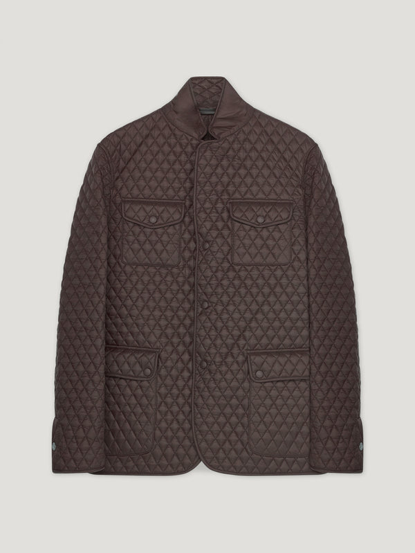 Brown Quilted Norfolk Jacket