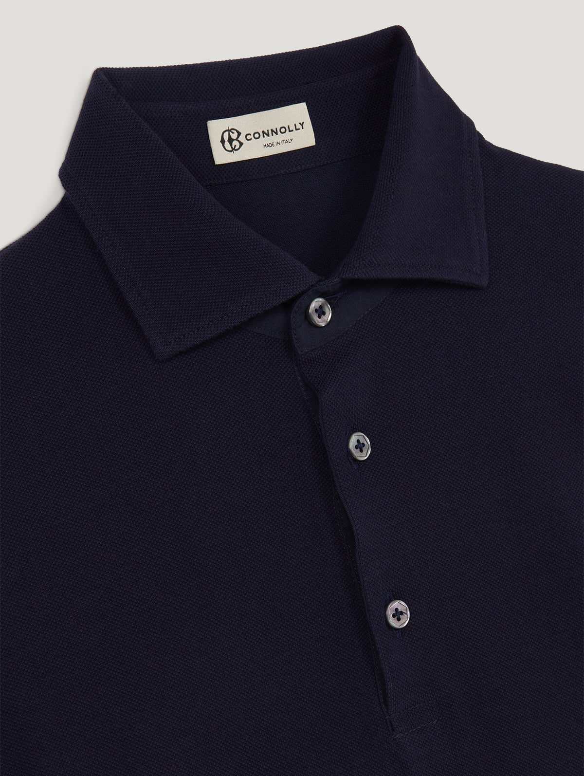 Navy Pique Polo Shirt - Connolly