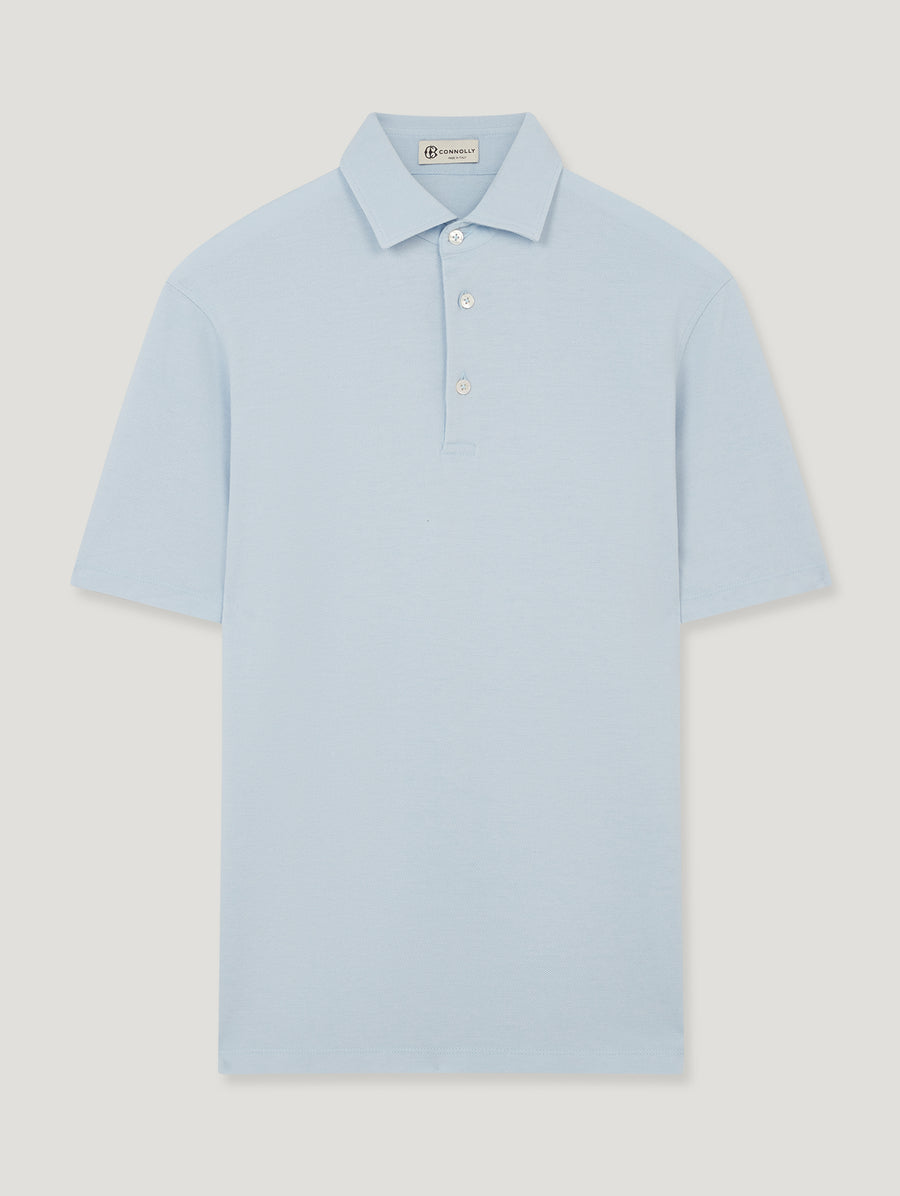 Light Blue Pique Polo Shirt