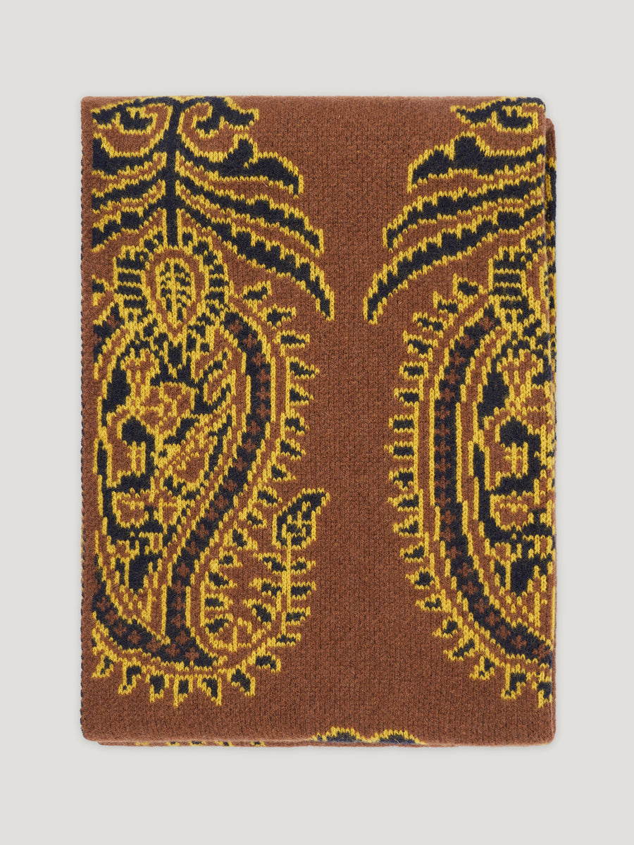 Vicuna Lambswool Paisley Jacquard Shawl - Connolly