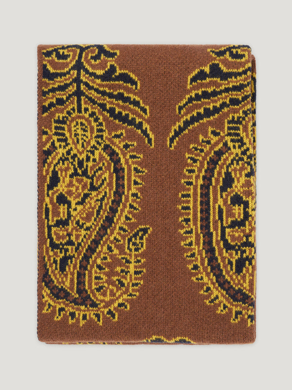 Vicuna Lambswool Paisley Jacquard Shawl