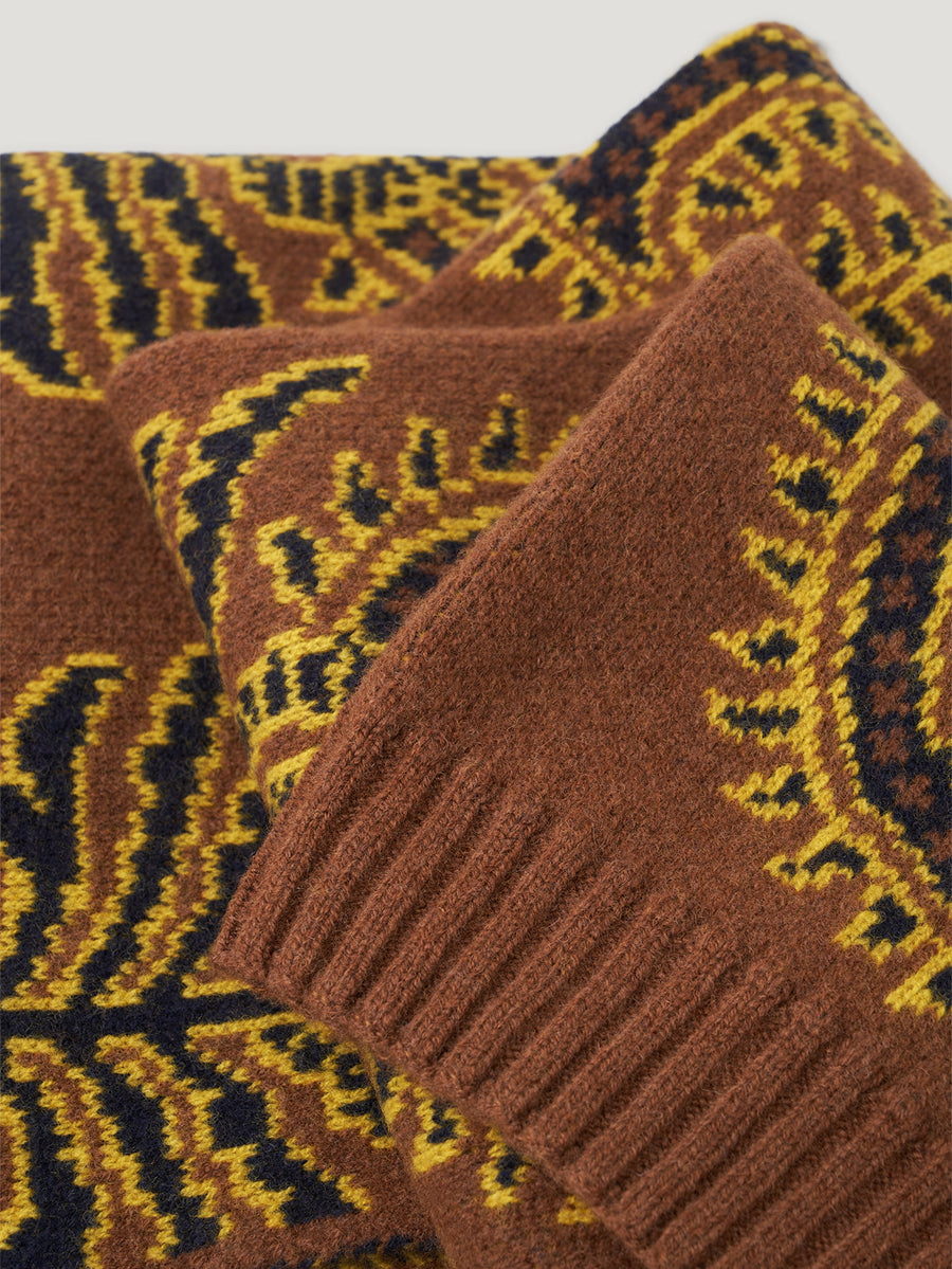 Vicuna Lambswool Paisley Jacquard Shawl - Connolly