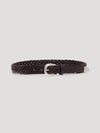 Dark Brown Plaited Leather Belt