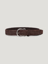 Brown Plaited Suede Belt