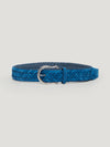 Blue Plaited Suede Belt