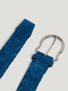 Blue Plaited Suede Belt