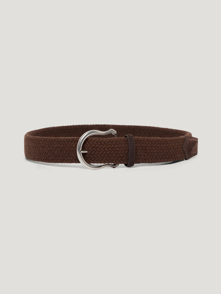 Dark Brown Plaited Wool Belt