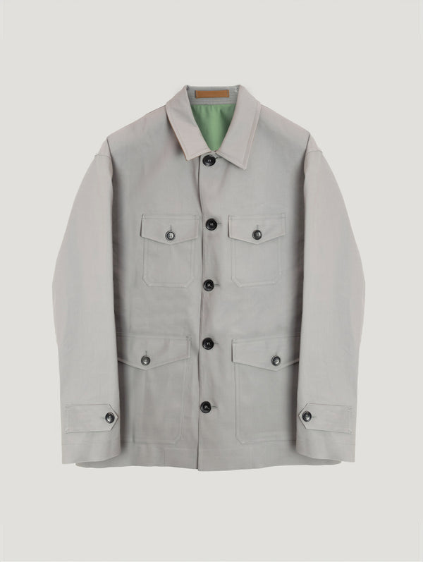 Grey Gabbardine Poachers Coat