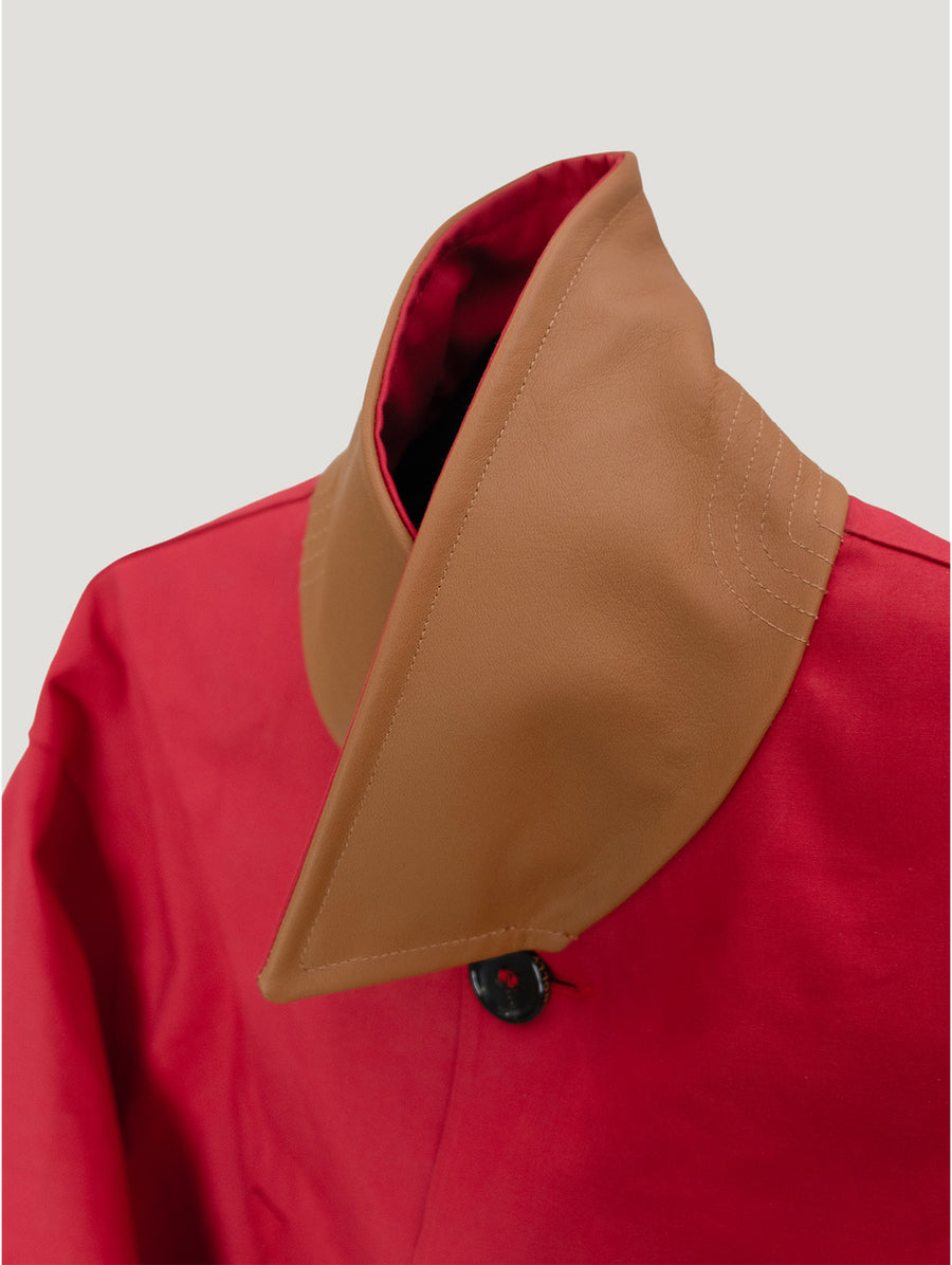 Red Gabbardine Poachers Coat - Connolly
