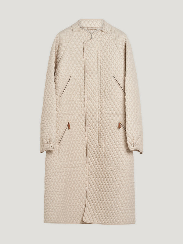Stone Quilted Snow Coat