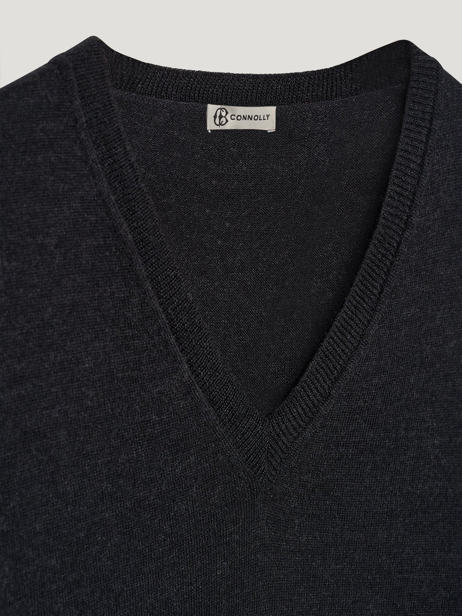Charcoal Rally V Neck - Connolly