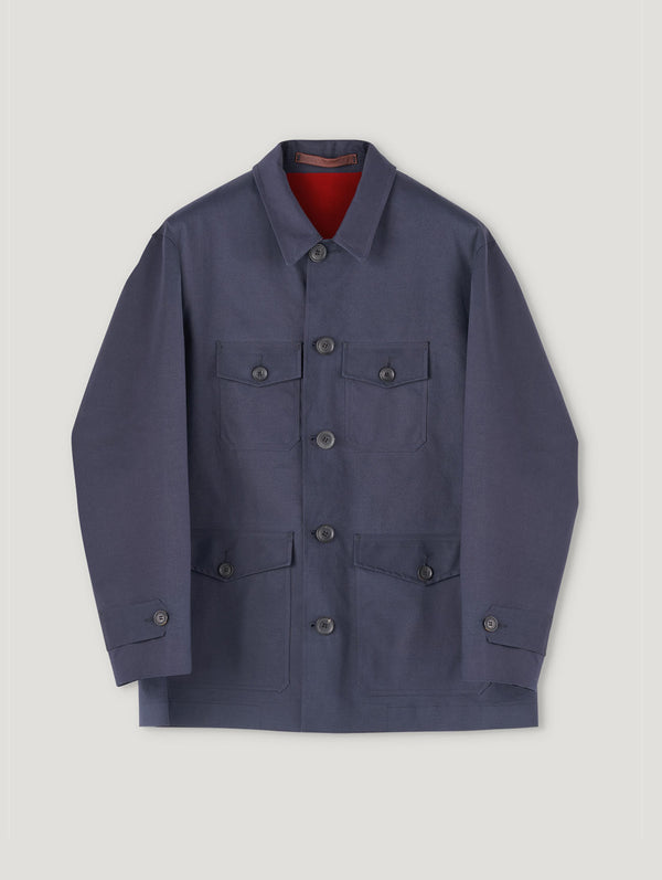 Navy Gabbardine Poachers Coat