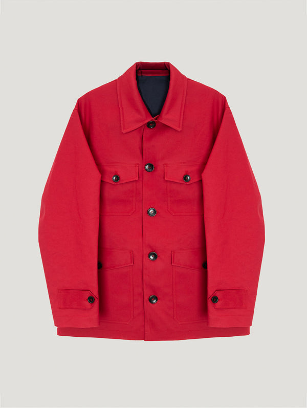 Red Gabbardine Poachers Coat